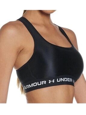 NWT Under Armour Mid Crossback Sports Bra Black M